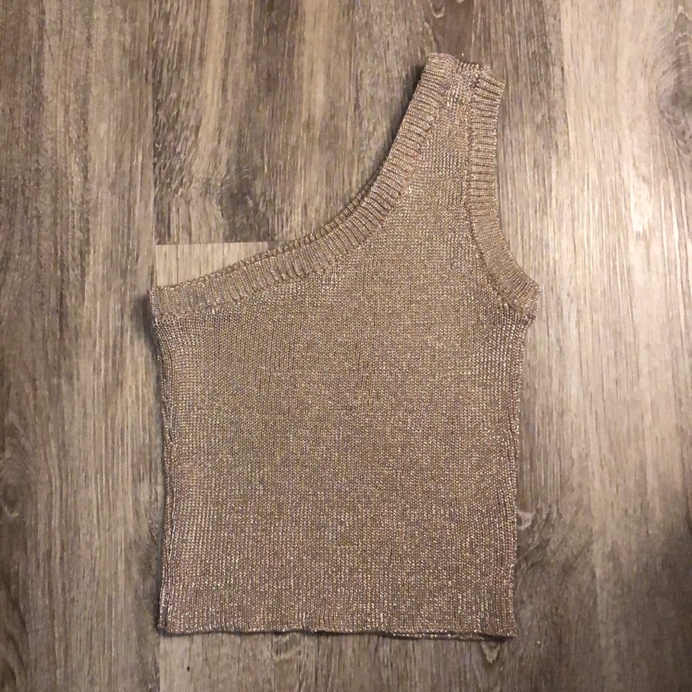 VERGE GIRL ONE SHOULDER TOP SPARKLY